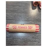 Roll of Wheat Cents in Paper Wrapper