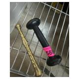 Vintage Dumbbell and Brass Mallet