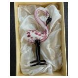 Handcrafted Glass Flamingo Figurine