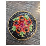 Italian Micro Mosaic Floral Brooch