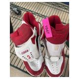 Red and White Converse Cons Basketball Shoes
