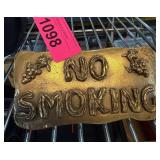 Brass No Smoking Sign With Grape Motif