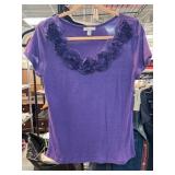 Purple Forever Fashion Floral Embellished Top