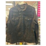 D2 XL Black Denim Jacket With Embellishments