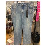 Denim Jeans with Star and Moon Embellishments