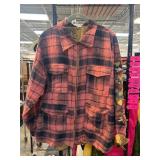 Plaid Zip-Up Jacket with Floral Accents