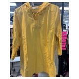 Susan Graver Yellow Hooded Tunic, Size L
