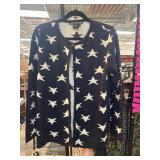 Nina Leonard Star Pattern Cardigan