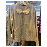 Dialogue Beige Jacket with Ruffle Details