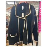Wynne Collection Black Jacket With Contrast Trim