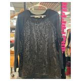 Isaac Mizrahi Live Black Sequined Top