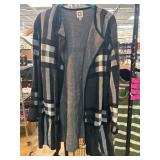 Anne Klein XL Plaid Open-Front Cardigan