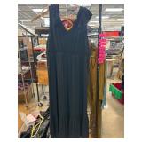 Iman Black Sleeveless Dress with Ruffle Details