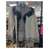 Susan Graver Black and White Open Front Cardigan