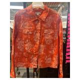 Isaac Mizrahi Live Floral Orange Jacket