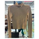 American Eagle Tan Long-Sleeve Mockneck Top