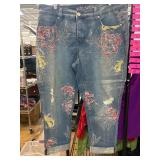 Melissa McCarthy Seven7 Floral Embroidered Jeans