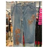 Lori Goldstein Logo Embroidered Denim Jeans