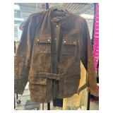 Denim & Co. Brown Leather Jacket with Belt