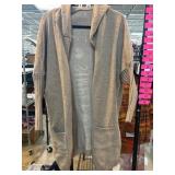Beige Camisa Open-Front Cardigan