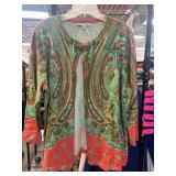 Isaac Mizrahi Live Paisley Cardigan, XL