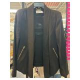 Calvin Klein Black Blazer with Gold Zipper Accents