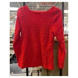 Jennifer Lopez Red Sequined Long-Sleeve Top