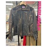 Wired Heart Faux Leather Jacket with Embroidered A