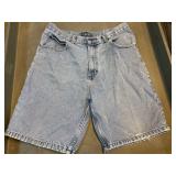 Honors Striped Cotton Denim Shorts