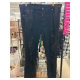 Black Distressed VIP Jeans, Size 21/22