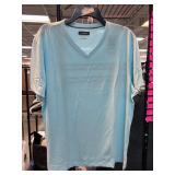 Alfani Menï¿½s Light Blue Moisture-Wicking Shirt