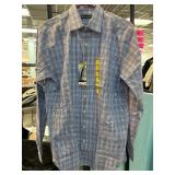 Memberï¿½s Mark Menï¿½s Blue Plaid Dress Shirt