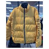 Nautica Yellow Puffer Jacket with Logo Sleeve
