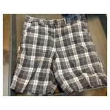 Faded Glory Gray Plaid Cotton Shorts
