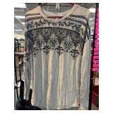 Vocal Gray Long-Sleeve Top with Black Design