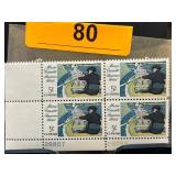 Block of 5-Cent Mary Cassatt Stamps