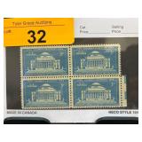 1954 Columbia University 3-Cent Stamps Block