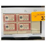 Block of 4 United States 4-Cent Stamps