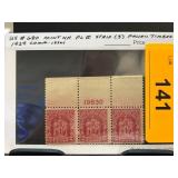 1930 Fallen Timbers Strip of 3 Stamps