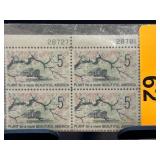 Block of 5-Cent U.S. Stamps Featuring Cherry Bloss