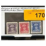 1948 Philippines MacArthur Stamp Set (3)