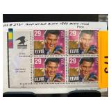 1993 Elvis Presley US Postage Stamp Block