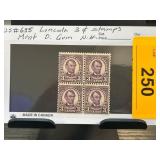 US #635 Lincoln 3-Cent Mint Stamps Block