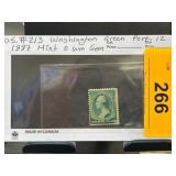 US #213 Washington Green Mint Stamp