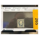 1881 US #206 Franklin 1-Cent Stamp