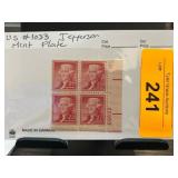 US Scott #1033 Jefferson Mint Plate Block