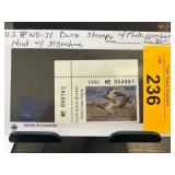 1996 North Dakota Duck Stamp With Signature