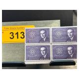 Block of 4 Atomic Energy Act Stamps