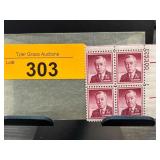 Block of 7-Cent Woodrow Wilson Stamps