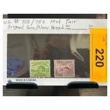US #728/752 Mint Pair, OG, NH